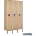 12" Wide Single Tier Standard Metal Locker - 3 Wide - 5 Feet High - 12" Deep by Salsbury - Image 6