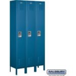 12" Wide Single Tier Standard Metal Locker - 3 Wide - 6 Feet High - 12" Deep by Salsbury