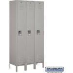 12" Wide Single Tier Standard Metal Locker - 3 Wide - 6 Feet High - 15" Deep by Salsbury - Image 4