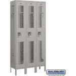 12" Wide Single Tier Vented Metal Locker - 3 Wide - 6 Feet High - 12" Deep by Salsbury - Image 3