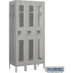 12" Wide Single Tier Vented Metal Locker - 3 Wide - 6 Feet High - 18" Deep by Salsbury - Image 3