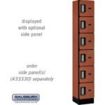 12" Wide Six Tier Box Style Designer Wood Locker - 1 Wide - 6 Feet High - 15" Deep by Salsbury - Image 14