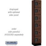 12" Wide Six Tier Box Style Designer Wood Locker - 1 Wide - 6 Feet High - 15" Deep by Salsbury - Image 22