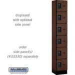 12" Wide Six Tier Box Style Designer Wood Locker - 1 Wide - 6 Feet High - 15" Deep by Salsbury - Image 23