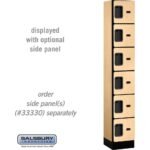 12" Wide Six Tier Box Style Designer Wood Locker - 1 Wide - 6 Feet High - 15" Deep by Salsbury - Image 26