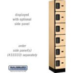 12" Wide Six Tier Box Style Designer Wood Locker - 1 Wide - 6 Feet High - 18" Deep by Salsbury - Image 26