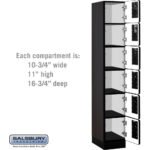 12" Wide Six Tier Box Style Designer Wood Locker - 1 Wide - 6 Feet High - 18" Deep by Salsbury - Image 31