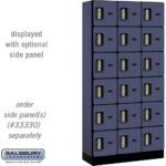 12" Wide Six Tier Box Style Designer Wood Locker - 3 Wide - 6 Feet High - 15" Deep by Salsbury - Image 9