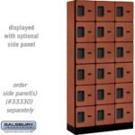 12" Wide Six Tier Box Style Designer Wood Locker - 3 Wide - 6 Feet High - 15" Deep by Salsbury - Image 11