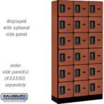12" Wide Six Tier Box Style Designer Wood Locker - 3 Wide - 6 Feet High - 15" Deep by Salsbury - Image 12