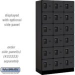12" Wide Six Tier Box Style Designer Wood Locker - 3 Wide - 6 Feet High - 18" Deep by Salsbury - Image 3