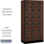 12" Wide Six Tier Box Style Designer Wood Locker - 3 Wide - 6 Feet High - 18" Deep by Salsbury - Image 22
