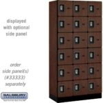 12" Wide Six Tier Box Style Designer Wood Locker - 3 Wide - 6 Feet High - 18" Deep by Salsbury - Image 25