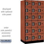 12" Wide Six Tier Box Style Designer Wood Locker - 3 Wide - 6 Feet High - 21" Deep by Salsbury - Image 14