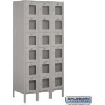 12" Wide Six Tier Box Style See-Through Metal Locker - 3 Wide - 6 Feet High - 18" Deep by Salsbury - Image 3