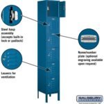 12" Wide Six Tier Box Style Standard Metal Locker - 1 Wide - 6 Feet High - 12" Deep by Salsbury - Image 7