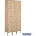 12" Wide Six Tier Box Style Standard Metal Locker - 3 Wide - 6 Feet High - 12" Deep by Salsbury - Image 5