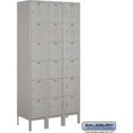 12" Wide Six Tier Box Style Standard Metal Locker - 3 Wide - 6 Feet High - 15" Deep by Salsbury - Image 4