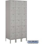12" Wide Six Tier Box Style Standard Metal Locker - 3 Wide - 6 Feet High - 18" Deep by Salsbury - Image 3