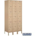12" Wide Six Tier Box Style Standard Metal Locker - 3 Wide - 6 Feet High - 18" Deep by Salsbury - Image 5