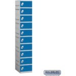 12" Wide Ten Tier Plastic Locker - 1 Wide - 6 Feet High - 18" Deep by Salsbury