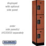 12" Wide Triple Tier Designer Wood Locker - 1 Wide - 5 Feet High - 18" Deep by Salsbury - Image 12