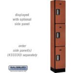 12" Wide Triple Tier Designer Wood Locker - 1 Wide - 6 Feet High - 15" Deep by Salsbury - Image 14