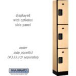 12" Wide Triple Tier Designer Wood Locker - 1 Wide - 6 Feet High - 15" Deep by Salsbury - Image 26