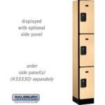 12" Wide Triple Tier Designer Wood Locker - 1 Wide - 6 Feet High - 15" Deep by Salsbury - Image 28