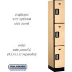 12" Wide Triple Tier Designer Wood Locker - 1 Wide - 6 Feet High - 18" Deep by Salsbury - Image 29