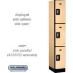 12" Wide Triple Tier Designer Wood Locker - 1 Wide - 6 Feet High - 18" Deep by Salsbury - Image 30