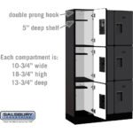 12" Wide Triple Tier Designer Wood Locker - 3 Wide - 5 Feet High - 15" Deep by Salsbury - Image 32