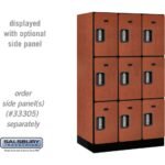 12" Wide Triple Tier Designer Wood Locker - 3 Wide - 5 Feet High - 21" Deep by Salsbury - Image 14