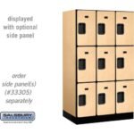 12" Wide Triple Tier Designer Wood Locker - 3 Wide - 5 Feet High - 21" Deep by Salsbury - Image 26