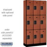 12" Wide Triple Tier Designer Wood Locker - 3 Wide - 6 Feet High - 15" Deep by Salsbury - Image 11