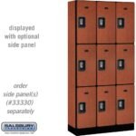 12" Wide Triple Tier Designer Wood Locker - 3 Wide - 6 Feet High - 15" Deep by Salsbury - Image 15