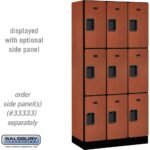 12" Wide Triple Tier Designer Wood Locker - 3 Wide - 6 Feet High - 18" Deep by Salsbury - Image 11