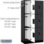 12" Wide Triple Tier Designer Wood Locker - 3 Wide - 6 Feet High - 18" Deep by Salsbury - Image 32