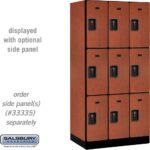 12" Wide Triple Tier Designer Wood Locker - 3 Wide - 6 Feet High - 21" Deep by Salsbury - Image 13