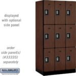 12" Wide Triple Tier Designer Wood Locker - 3 Wide - 6 Feet High - 21" Deep by Salsbury - Image 25