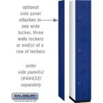 12" Wide Triple Tier Heavy Duty Plastic Locker - 1 Wide - 6 Feet High - 18" Deep - Blue by Salsbury - Image 2