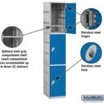 12" Wide Triple Tier Plastic Locker - 1 Wide - 6 Feet High - 18" Deep by Salsbury - Image 7