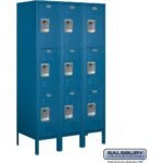 12" Wide Triple Tier Standard Metal Locker - 3 Wide - 5 Feet High - 18" Deep by Salsbury - Image 2