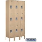 12" Wide Triple Tier Standard Metal Locker - 3 Wide - 6 Feet High - 12" Deep by Salsbury - Image 5