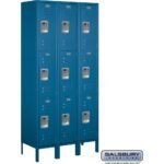 12" Wide Triple Tier Standard Metal Locker - 3 Wide - 6 Feet High - 15" Deep by Salsbury - Image 2