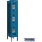 12" Wide Triple Tier Vented Metal Locker - 1 Wide - 5 Feet High - 15" Deep by Salsbury - Image 2