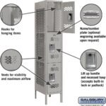 12" Wide Triple Tier Vented Metal Locker - 1 Wide - 5 Feet High - 18" Deep by Salsbury - Image 5