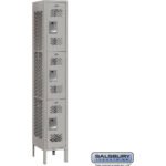 12" Wide Triple Tier Vented Metal Locker - 1 Wide - 6 Feet High - 12" Deep by Salsbury - Image 4