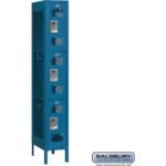 12" Wide Triple Tier Vented Metal Locker - 1 Wide - 6 Feet High - 15" Deep by Salsbury