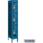 12" Wide Triple Tier Vented Metal Locker - 1 Wide - 6 Feet High - 18" Deep by Salsbury - Image 2